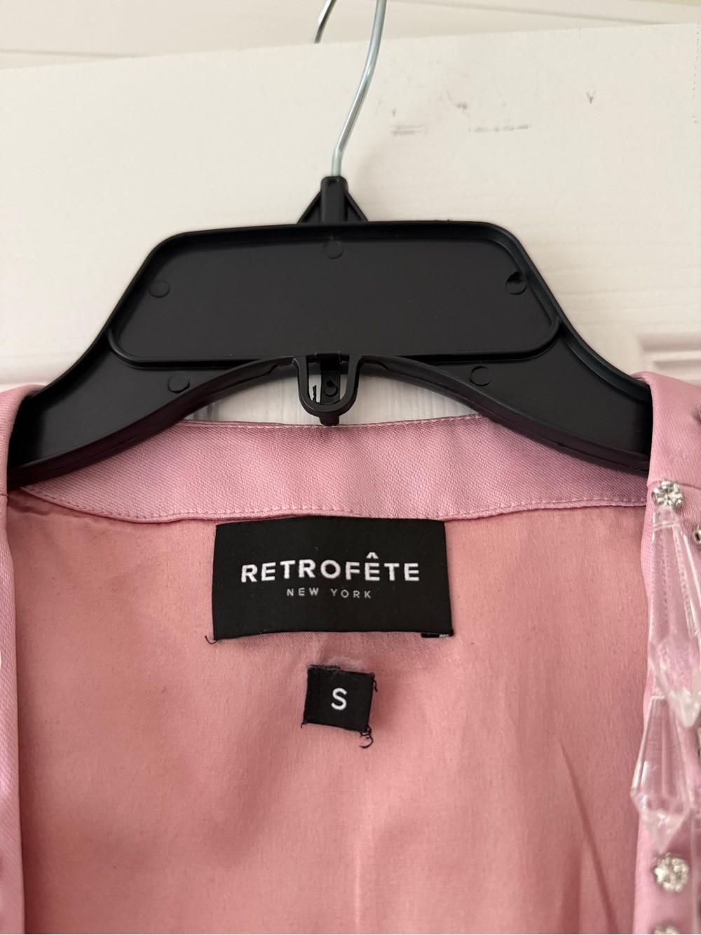 Retrofete Maisy Crystal Embellished Mini Dress Earl Rose Pink Silver - Picture 13 of 15